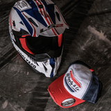 White & Red Flattrack Cap