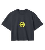 "Be Nice" - Womens Crop - (Yellow Smiley)