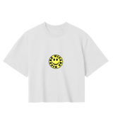 "Be Nice" - Womens Crop - (Yellow Smiley)