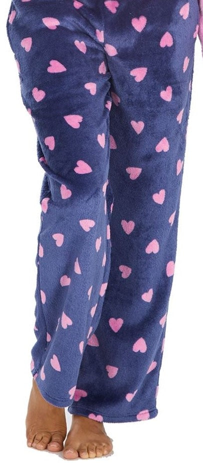 P688 TEEN/ADULT HEART FLEECE LOUNGE PANTS