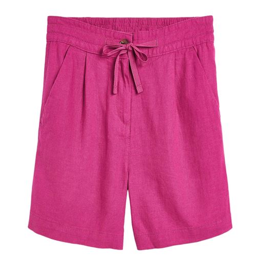 Womens Linen Blend Knee Shorts - 2575