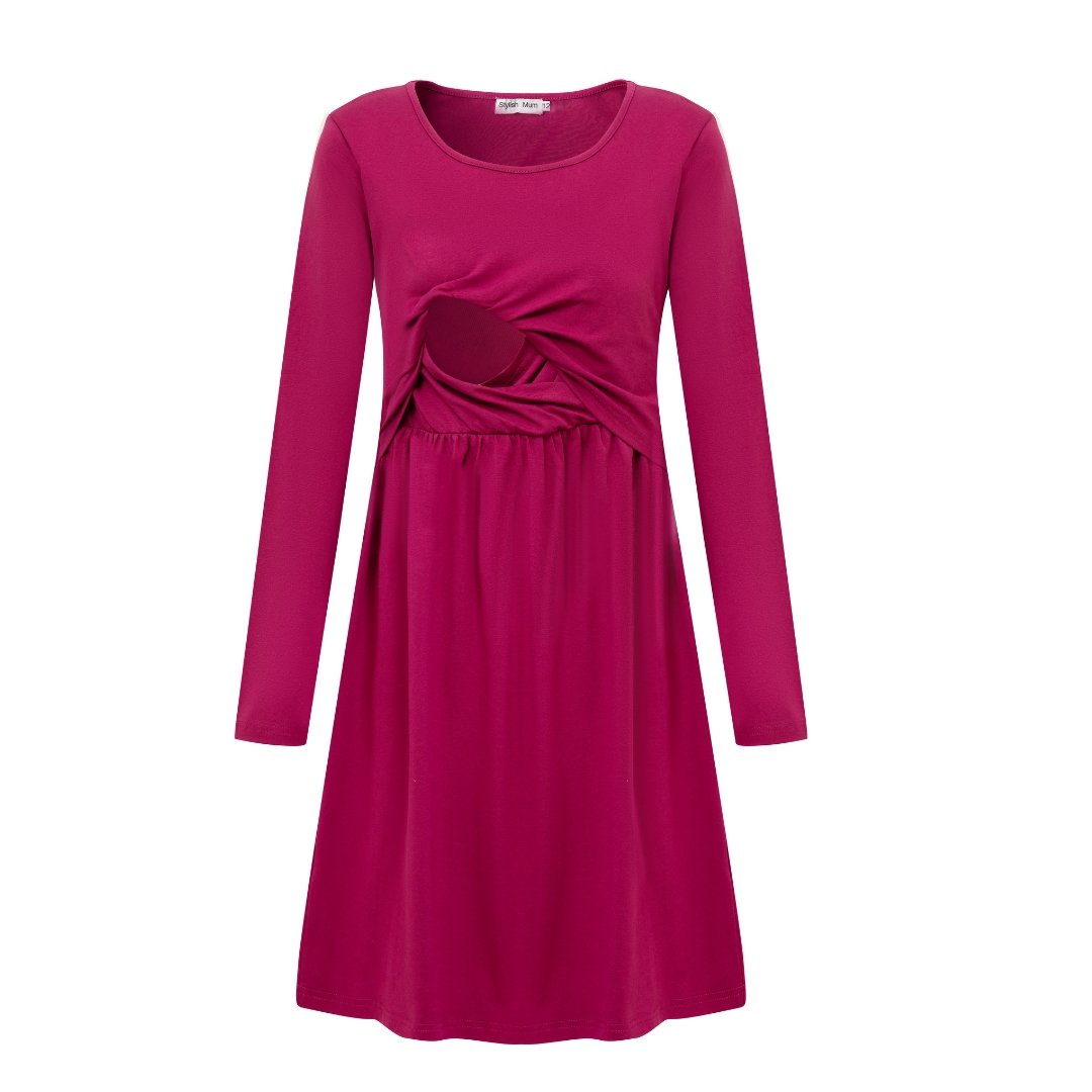 Pippa Purple Breastfeeding Skater Dress