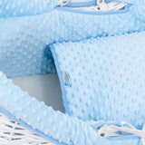 Pod Blue Dimple Moses Basket Bedding Set