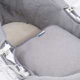 Pod Grey Waffle Moses Basket Bedding Set
