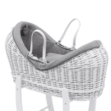 Pod Grey Waffle Moses Basket Bedding Set