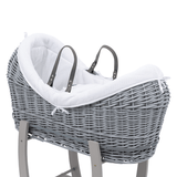 Pod White Waffle Moses Basket Bedding Set