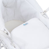 Pod White Waffle Moses Basket Bedding Set