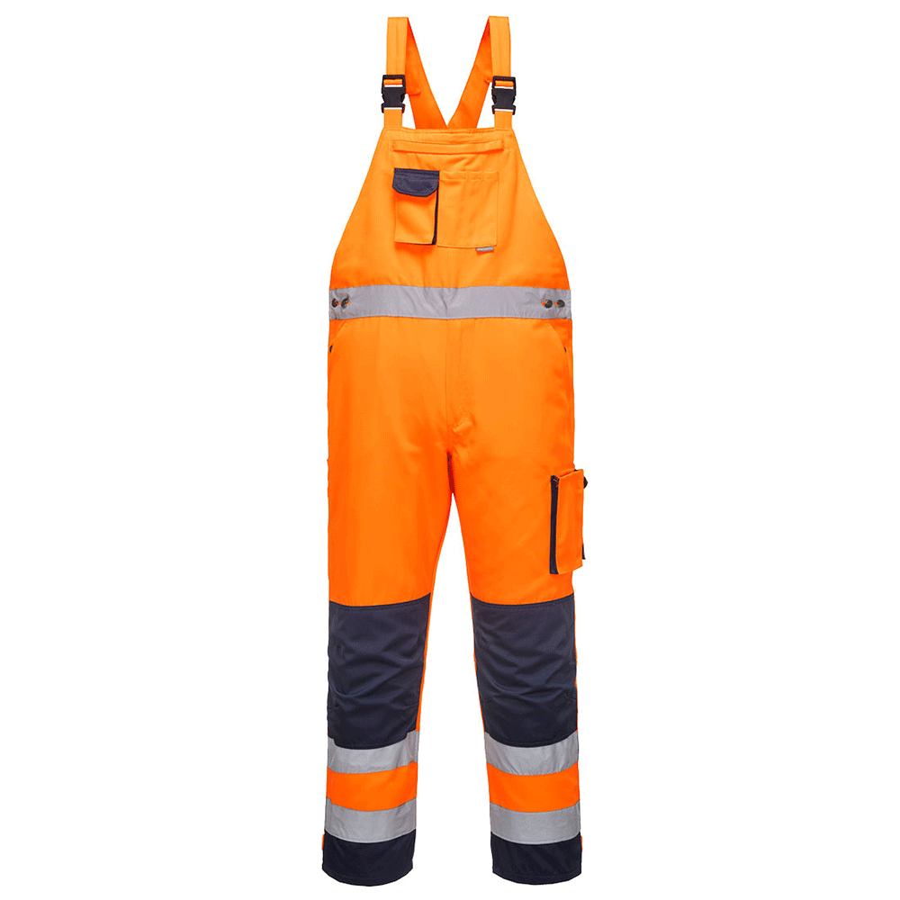 Portwest TX52 Dijon Hi-Vis Contrast Bib & Brace Orange Medium
