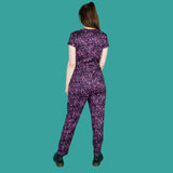 The Breastfeeding Jumpsuit - Purple Leopard