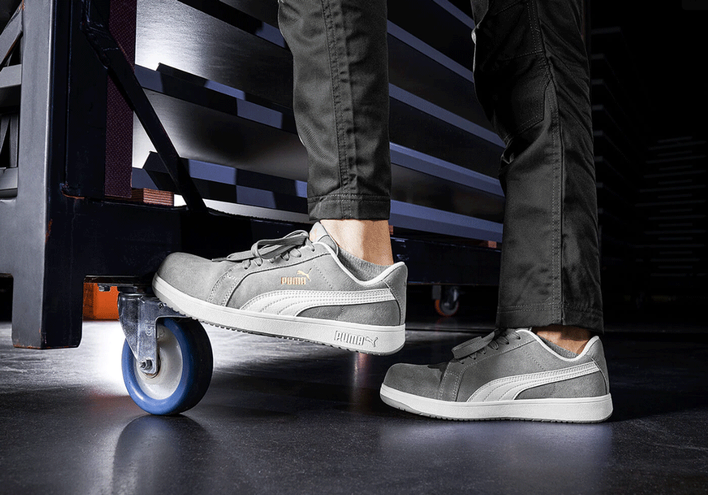 Puma Iconic Low S1PL ESD FO HRO SR Safety Work Trainer Shoe Black / UK 5