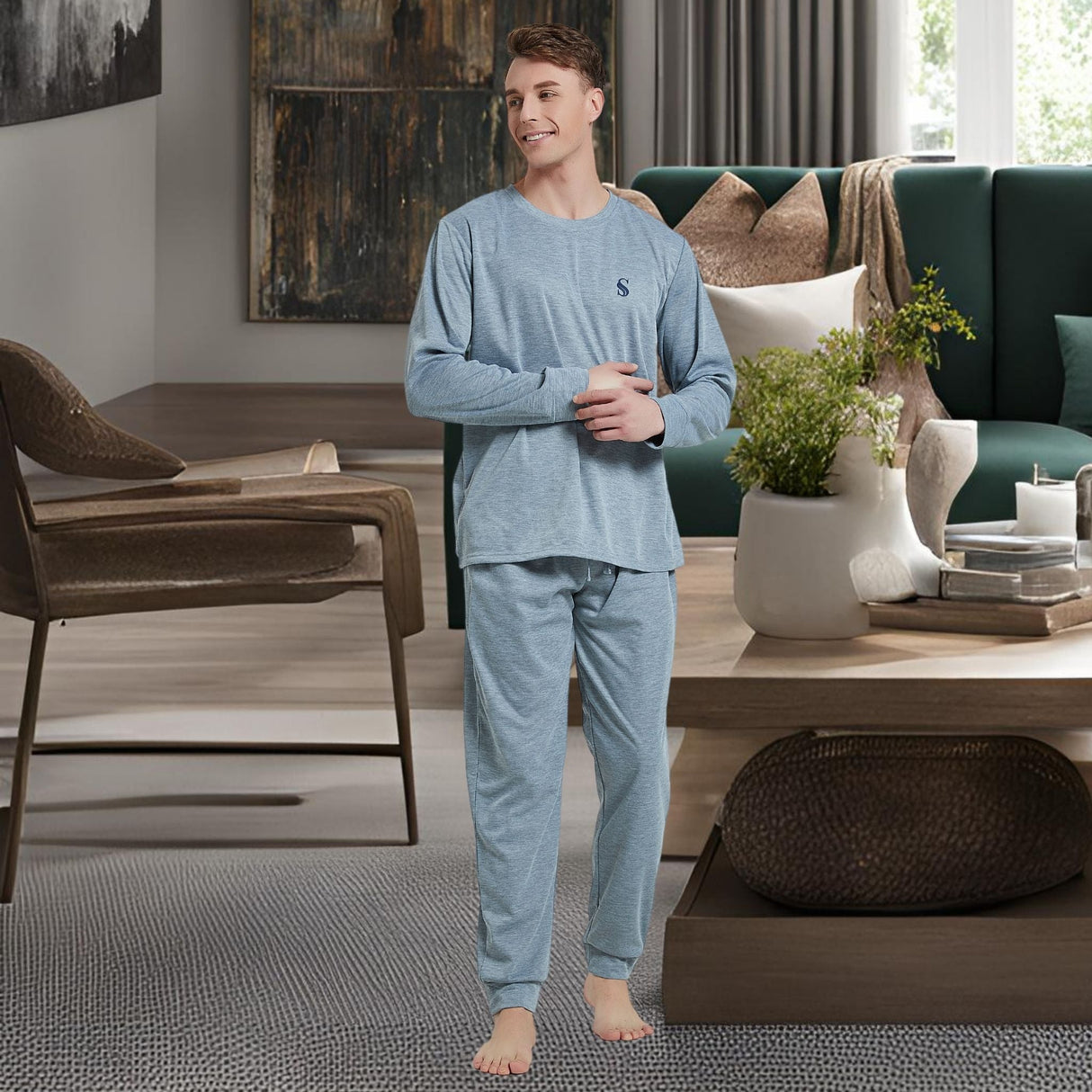 Ultimate Comfort Men's Pyjama Set with Siro Spinning Tech