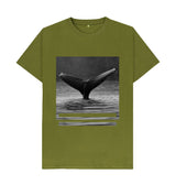 Unisex whales Tail Print T-shirt