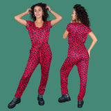The Breastfeeding Jumpsuit - Red Leopard