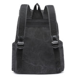 Unisex Real Leather Canvas Backpack Large School Shoulder Bag Rucksack
