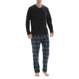 Men’s Checkered Pattern Pyjamas with Fleece Top and Cotton Bottoms Loungewear.