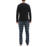 Men’s Checkered Pattern Pyjamas with Fleece Top and Cotton Bottoms Loungewear.