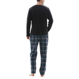 Men’s Checkered Pattern Pyjamas with Fleece Top and Cotton Bottoms Loungewear.