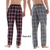 Men's Lightweight Cotton Flannel Pyjama Bottoms - Pack of 2