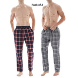 Men's Lightweight Cotton Flannel Pyjama Bottoms - Pack of 2