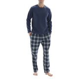 Men's Navy Fleece Lounge Set with Cotton Bottoms