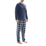 Men's Navy Fleece Lounge Set with Cotton Bottoms