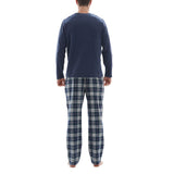Men's Navy Fleece Lounge Set with Cotton Bottoms