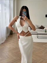 Hollow-Out Bodycon Maxi Skirt – Elegant