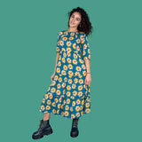 The Midi Breastfeeding Dress - Blue Sunflower Cotton
