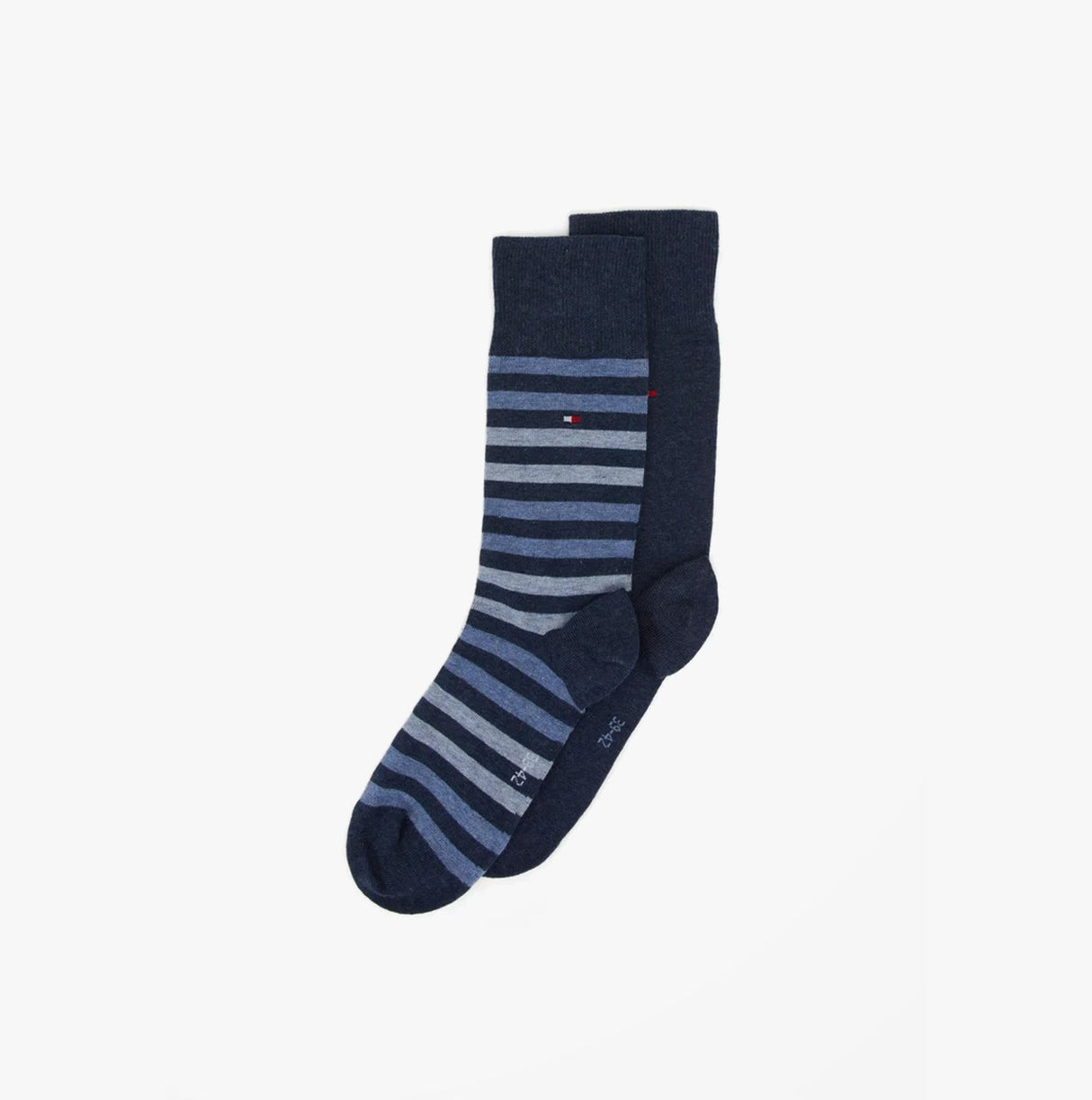 Tommy Hilfiger 2 Pack  Mens Crew Stripe Socks Navy