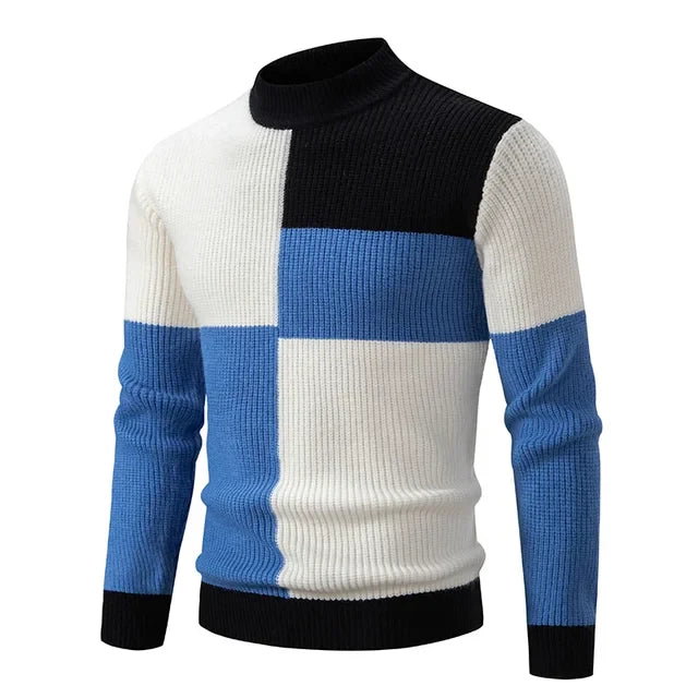 Men's New Autumn and Winter Casual Warm Neck Sweater Knit Pullover Tops Man Clothes