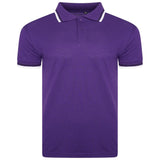 Mens Short Sleeve Plain Tipping Polo Shirt T Shirt Top Casual S-2XL Pique