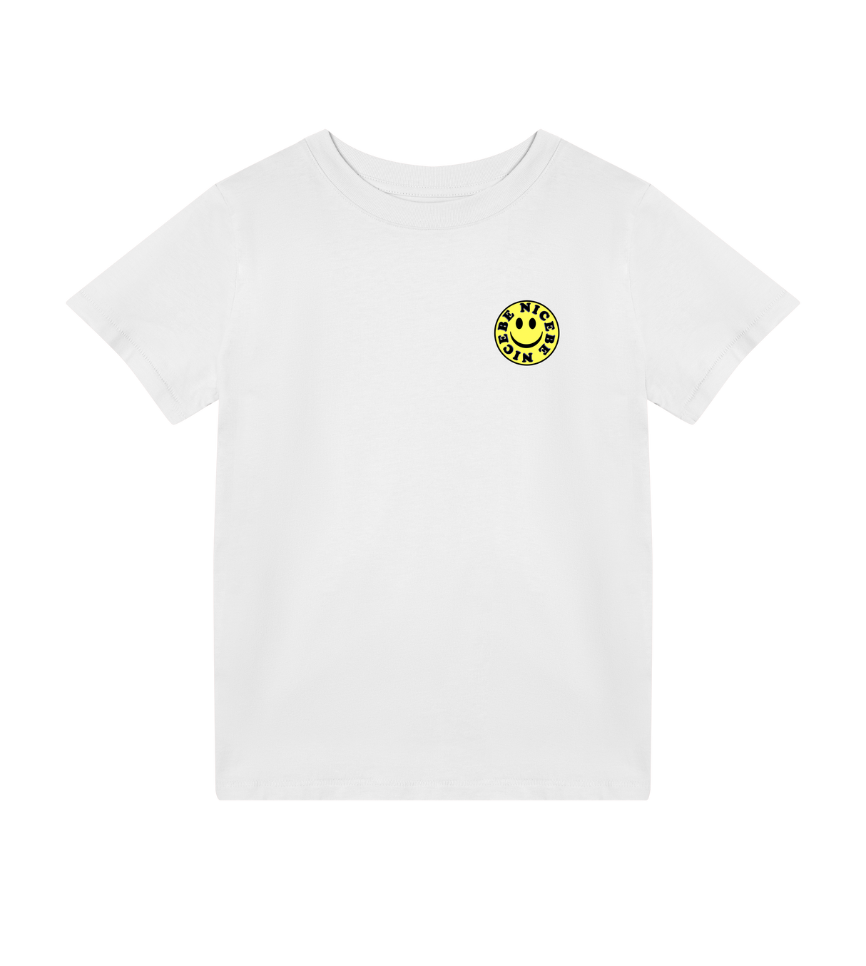''Be Nice'' - Kids Tee (Yellow Smiley)