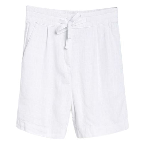 Womens Linen Blend Knee Shorts - 2575