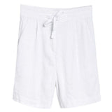 Womens Linen Blend Knee Shorts - 2575