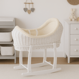 Wicker Deluxe Pod Baby Moses Basket With Stand