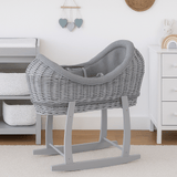 Wicker Deluxe Pod Baby Moses Basket With Stand