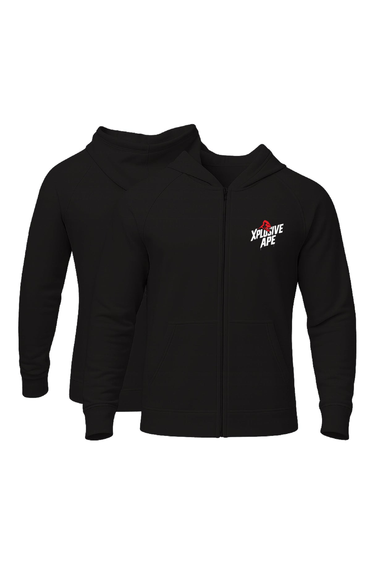 XAPE Classic Stencil Logo Zip Hoodie - Black
