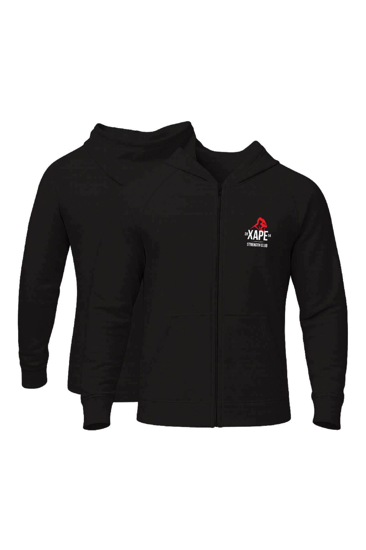 XAPE Classic Strength Logo Zip Hoodie - Black