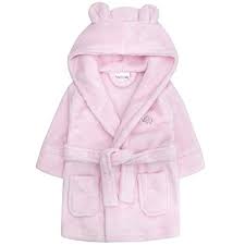 Baby hooded robe with ears 4 colours Pink, Blue, Grey, White