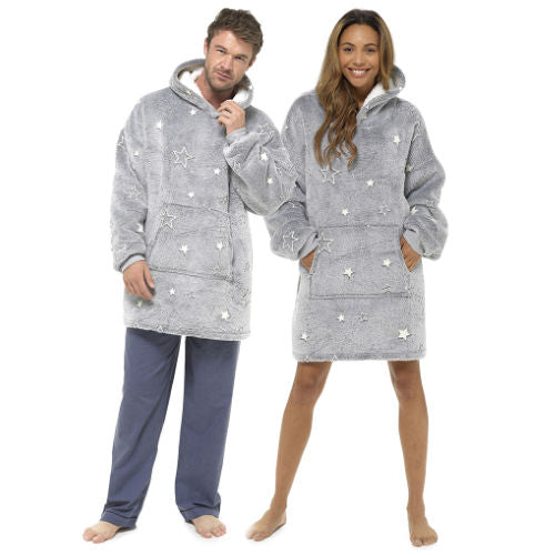 FB37 ADULT GLOW IN THE DARK HOODED BLANKET