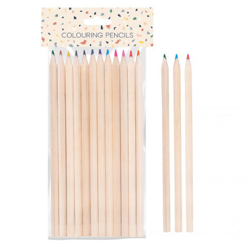 K10 HEX SHAPED COLOURING PENCILS 12PK