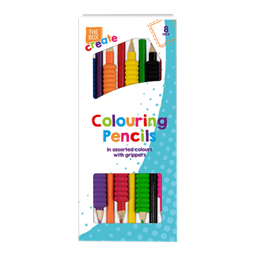 K13 COLOURING PENCILS WITH GRIPPERS 8PK